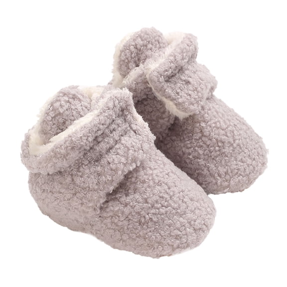 LYHaoo Baby Boy Girl Boots Shoes Winter Snow Bowknot Soft Sole Warm Toddler Prewalker Booties Sizes 4 Gray(Toddler)