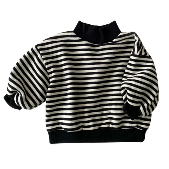 LYHaoo Baby Girl Boy Knit Sweater Blouse Pullover Sweatshirt Warm Crewneck Long Sleeve Tops For Toddler Kids Pullover Cute Casual Sizes 18-24 Months Black