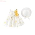 thumbnail image 1 of LYHaoo Baby Girl Tutu Dress Summer Sleeveless Backless Birthday Party Dresses Flower Bow Sunress With Straw Hat Set,Vintage Girls Dress Sizes 0-12 Months Yellow, 1 of 4