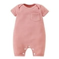 thumbnail image 1 of LYHaoo Baby Onesie Solid Color Cute Little Pocket Jumpsuit Baby Onesie Crawling Suit Girls Jumpsuit Romper 3-6 Months Pink(Toddler), 1 of 6