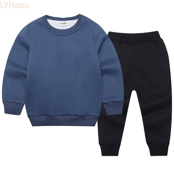LYHaoo Boys' Active Sweatsuit 2 Piece Sweatshirt And Sweatpants Basic Solid Jogger Pants Set Boys Pants Outfit Set Sizes (4-5 Years)