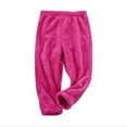 thumbnail image 1 of LYHaoo Boys And Girls' Flannel Clothes Pants Winter Warm Soft Fuzzy Homewear With Fleece Sweatpants Pull On Fit Stretch Pants Sizes 9-10 Years Pink, 1 of 3