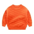 thumbnail image 1 of LYHaoo Boys Basic Cardigan Sweaters Toddler Boys Girls Winter Long Sleeve Solid Color Knit Sweater Warm Sweater For Children Clothes 7-8 Years(Orange), 1 of 5