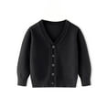 thumbnail image 1 of LYHaoo Boys Cardigans Sweater V-Neck Long Sleeve School Uniforms Button Knit Tops 8-9 Years(Black), 1 of 3
