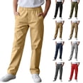 thumbnail image 1 of LYHaoo Boys Cargo Jogger Pants With Multiple Pockets Elastic Waist Casual Athletic Trousers For Kids And Youth Comfortable Durable Outdoor Play Boys' Cargo Pants(Green), 1 of 7