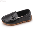 thumbnail image 1 of LYHaoo Boys Casual Leather Sneakers For Kids Soft Sole Non Slip耐磨 Toddler School Shoes Lightweight Comfortable Everyday Walking Sizes 6 Toddler Black(9-12 Months), 1 of 6