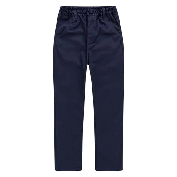 LYHaoo Boys Classic British Straight Leg Dress Pants For School Casual Wear Comfortable Kids Trousers For Daily Outdoor Activities Casual Active Pants Sizes 10-11 Years Blue
