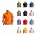 thumbnail image 1 of LYHaoo Boys Collared Shirts,Kids Boys Girls Short Sleeve Summer Casual Solid Zipper Gentleman Tops Holiday Shirts T Shirt,Sizes 7-8 Years, 1 of 5