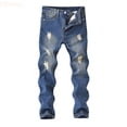 thumbnail image 1 of LYHaoo Boys Fashion Distressed Denim Pants For Autumn Winter Streetwear Casual Tear Jeans With Knee Comfortable Blend Teen Boys Jeans Casual,Sizes 5-6 Years, 1 of 7