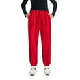 thumbnail image 1 of LYHaoo Boys Girls Active Pants Jogger Sweatpants With Pockets Warm Kids Trousers Casual Solid Pants Trendy Jogger Trousers Sizes 10-12 Years Red, 1 of 4