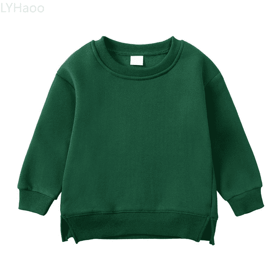 LYHaoo Boys Girls Casual Hooded Sweatshirt Kids Pullover Top Soft Warm Winter Youth Outerwear Cozy Daily Wear Hoodies Warm Sweatshirts Sizes 2-3 Years(Green)