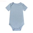 thumbnail image 1 of LYHaoo Boys Loose Romper Baby Boys Girls Short Sleeved Solid Romper Bodysuit Outfits,Sizes 3-6 Months, 1 of 3