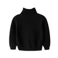 thumbnail image 1 of LYHaoo Boys Oversized Sweater Girl Sweater Toddler Round Neck Knitted Fall Winter Pullover Tops Turtleneck Sweater Clothes 5-6 Years(Black), 1 of 3
