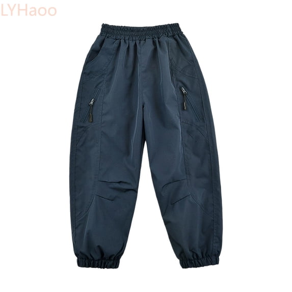 LYHaoo Boys Pants Outdoor Windproof Rain Pants For Kids Hiking Skiing Softshell Trousers Childrens Sports Play Casual Winter Thermal Snow Cargo Pants for Boys(Blue)