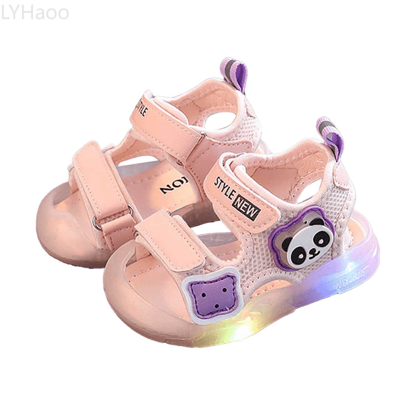 LYHaoo Boys Sandals Summer Soft Sole Walking Shoes For 1 3 Year Old Boys And Girls Light Up Sandals For Toddlers Kick Beach Shoes Sizes 10 Little Kid(24)