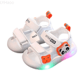 thumbnail image 1 of LYHaoo Boys Sandals Summer Soft Sole Walking Shoes For 1 3 Year Boys And Girls Light Up Sandals For Toddlers Kick Beach Shoes Sizes 7 Little Kid(17), 1 of 5