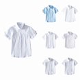 thumbnail image 1 of LYHaoo Boys School Uniform Shirts,Girls Short Sleeve White Shirt Summer School Top For Kids Toddler Big Girl Performance Outfit Casual Blouse,Sizes 11-12 Years, 1 of 5