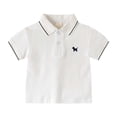 thumbnail image 1 of LYHaoo Boys Short Sleeve Shirt Summer Casual Kids Top Comfortable Breathable Shirt For Toddler And Children Regular Fit Sizes 3-4 Years Beige, 1 of 3