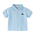 thumbnail image 1 of LYHaoo Boys Short Sleeve Shirt Summer Casual Kids Top Comfortable Breathable Shirt For Toddler And Children Regular Fit Sizes 3-4 Years Blue, 1 of 4