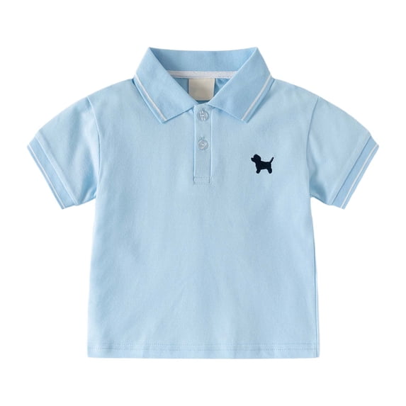 LYHaoo Boys Short Sleeve Shirt Summer Casual Kids Top Comfortable Breathable Shirt For Toddler And Children Regular Fit Sizes 7-8 Years Blue