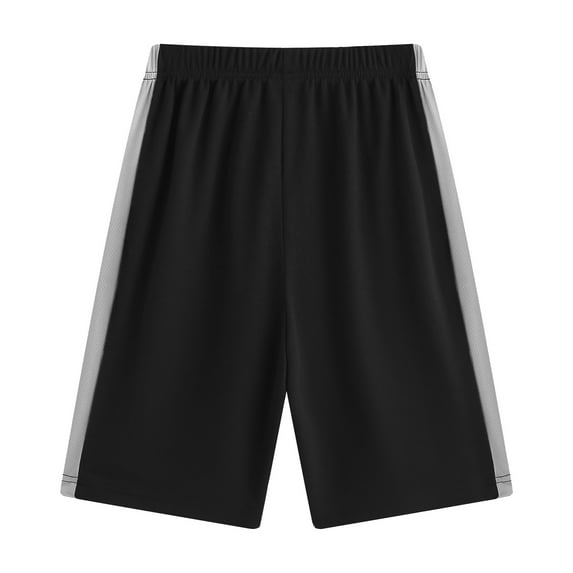 LYHaoo Boys Shorts Athletic Training Basketball Shorts For Kids Comfortable Stretch Elastic Waist Casual Outdoor Play Summer Wear Sizes 4-5 Years Black