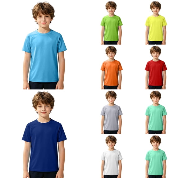 LYHaoo Boys Solid Color Summer Long Sleeve Rash Guard Swimwear Beach Sun Top,Boys Swim Shirt 3-4 Years