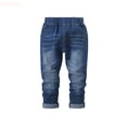 thumbnail image 1 of LYHaoo Boys Stretch Denim Pants With Elastic Waist And Functional Pockets For All Seasons Comfort Baggy Jeans,Sizes 2-3 Years, 1 of 6