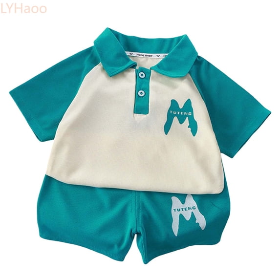 LYHaoo Boys Summer Outfits Shirt And Shorts Set Casual Sporty Play Clothes For Toddler Kids Youth Comfortable Breathable Fabric Boys School Clothing Sets Sizes (5-7 Years)