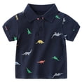 thumbnail image 1 of LYHaoo Boys Summer Shirt Casual Short Sleeve T Shirt For Kids Breathable Top Trendy Cartoon Print Tee Comfortable Daily Wear For Toddler And Children Age 2 8 Basic Comfort Tees Sizes 5-6 Years Blue, 1 of 4