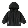 thumbnail image 1 of LYHaoo Boys Windbreaker Jacket For Kids Lightweight Hooded Zipper Coat Outdoor Casual School Jacket For Boys Age 2 To 13 Years Sizes 2-3 Years Black(Little Kid), 1 of 3