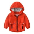 thumbnail image 1 of LYHaoo Boys Windbreaker Jacket For Kids Lightweight Hooded Zipper Coat Outdoor Casual School Jacket For Boys Age 2 To 13 Years Sizes 9-10 Years Red(Big Kid), 1 of 3