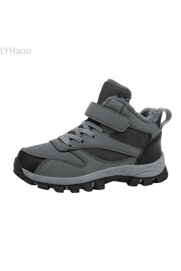 Boys Winter Lined Ankle Boots Comfortable Warm Sports Sneakers For Toddlers And Kids Outdoor Play And Casual Daily Wear Sizes 7.5 Bid Kid Gray(13.5-14 Years)
