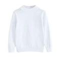 thumbnail image 1 of LYHaoo Boys and Girls' Uniform Cotton Crew-Neck Sweaters Long Sleeve Pullover Knit Sweaters 3-4 Years(White), 1 of 3