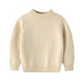thumbnail image 1 of LYHaoo Boys and Girls' Uniform Cotton Crew-Neck Sweaters Long Sleeve Pullover Knit Sweaters 7-8 Years(Beige), 1 of 3