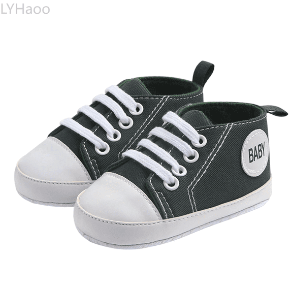 LYHaoo Breathable Soft Sole First Canvas Shoes For Babies Lightweight Flexible Non Sneakers For Toddler Boys Girls Sizes 4 Toddler Green(3-5 Months)