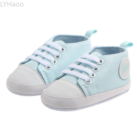 LYHaoo Breathable Soft Sole First Canvas Shoes For Babies Lightweight Flexible Non Sneakers For Toddler Boys Girls Sizes 6 Toddler Blue(9-11 Months)