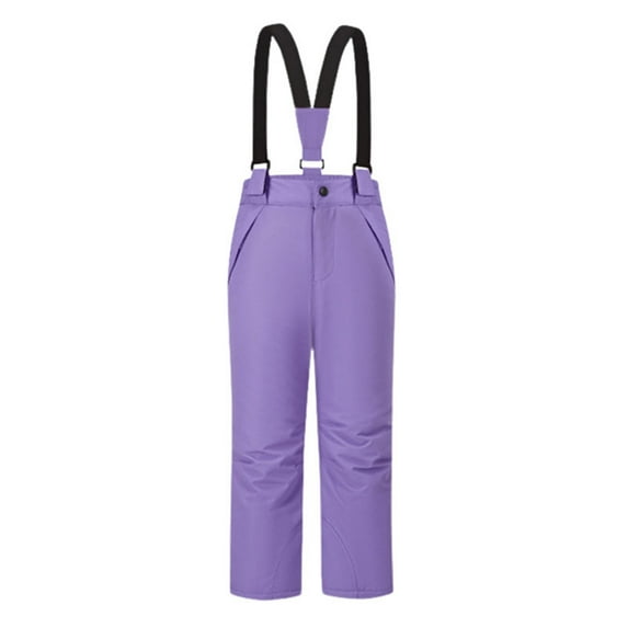 LYHaoo Casual Thickened Warm Boys And Girls Snow Pants Girls Jumpsuit Romper 180 Purple(Little Kid)