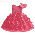 thumbnail image 1 of LYHaoo Child Girls Tulle Pageant Dress Party Bow Knot Sleeveless Gown Dresses,Princess Dresses for Girls Sizes 1-2 Years Red, 1 of 6