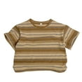 thumbnail image 1 of LYHaoo Children's Clothing Unisex Boys And Girls Striped Casual Top T Shirt Cute Casual Sizes 6-12 Months Yellow, 1 of 6