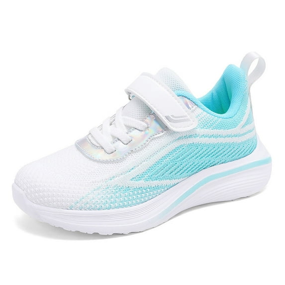 LYHaoo Children's Fashion Mesh Lace Up Sneakers Color Matching Casual Comfortable Running Shoes Sizes 1.5 White(Big Kid)