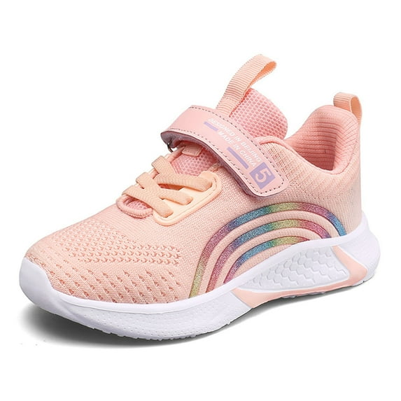 LYHaoo Children's Fashion Mesh Lace Up Sneakers Color Matching Casual Comfortable Running Shoes Sizes 12.5 Pink(Little Kid)