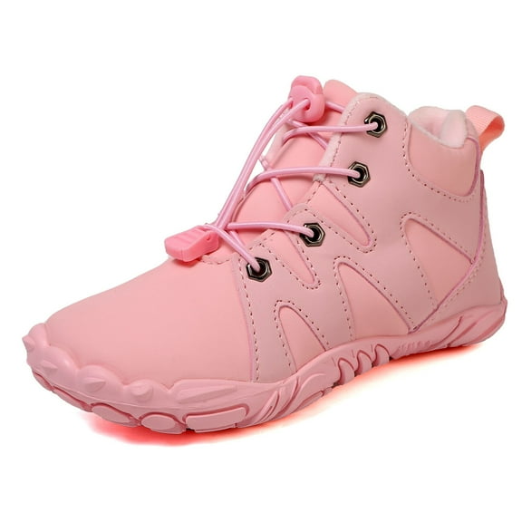 LYHaoo Children's Five Finger Warm Thick Winter Shoes Boys And Girls Shoes Large Children Snow Boots Sizes 5 Pink(Big Kid)