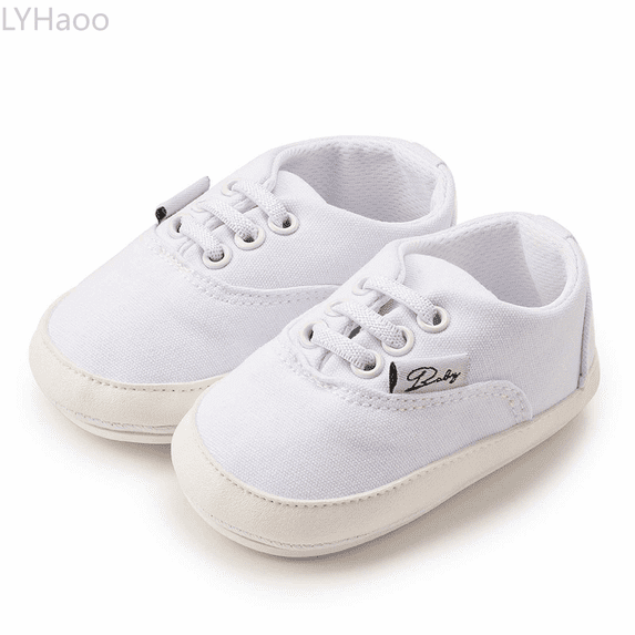 LYHaoo Classic Baby Sneakers Toddler Shoes For Learning To Walk Ideal For Soft Rubber Sole For Indoor And Outdoor Activities Sizes 5 Toddler White(6-12 Months)
