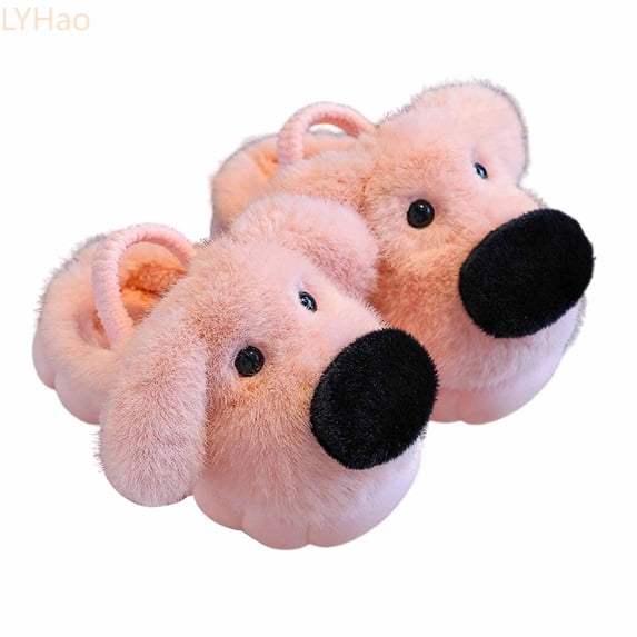LYHaoo Cozy Winter Animal Slippers For Toddlers Girls Boys Soft Indoor Shoes With Sole For Infants And Kids Sizes 7 Toddler 18-24 Months