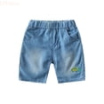 thumbnail image 1 of LYHaoo Denim Shorts for Boys Jeans Shorts For Toddlers Kids Comfortable Elastic Waist Casual Summer Shorts With Cute Prints For Casual School,Sizes 2-3 Years, 1 of 6