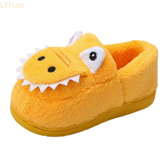 LYHaoo Fashion Cute Autumn And Winter Boys And Girls Slippers Flat Bottom Lightweight Soft And Comfortable Warm Solid Color Cartoon Animal Shape Sizes 9.5 Little Kid 4-4.5 Years
