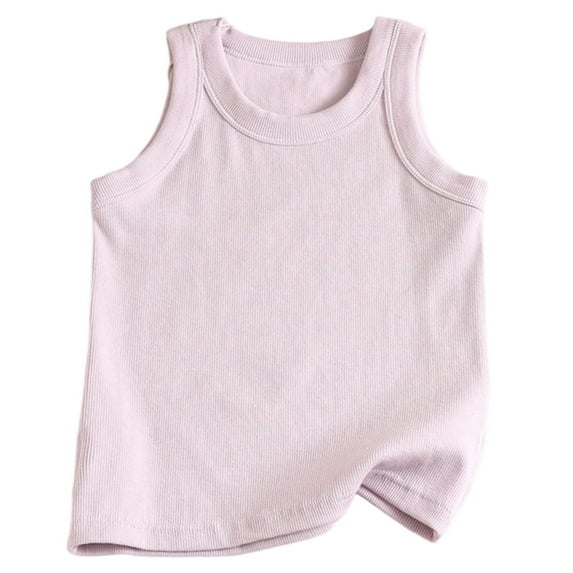 LYHaoo Fashion Girl Casual Sports Top Comfortable Solid Striped Ribbed Sleeveless Turtleneck Top Suitable For Daily Outings Suitable For Ages 4 To 14 Girls Tops Sizes 13-14 Years Purple