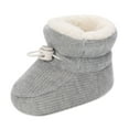 thumbnail image 1 of LYHaoo Fashion Toddler Colorful Little Girls Winter Warm Kids Baby Knitted Pre Walkers Boots Sizes 6 Gray(Toddler), 1 of 6