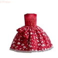 thumbnail image 1 of LYHaoo Flower Girl  Dress Girls Elegant Lace Baptism Wedding Gown Party Dresses,Little Girls Dresses Sizes 6-7 Years Red, 1 of 7