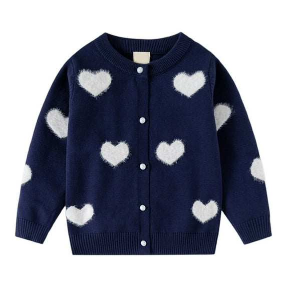 LYHaoo Girl's Cute Graphic Cardigan Sweater Open Front Long Sleeve Knit Light Weight Cardigans Sweater Outerwear 6-7 Years(Purple)